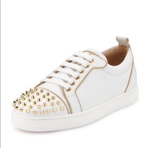 Christian Louboutin Vieira White Sneakers with Gold Studs size 38 / 7.5